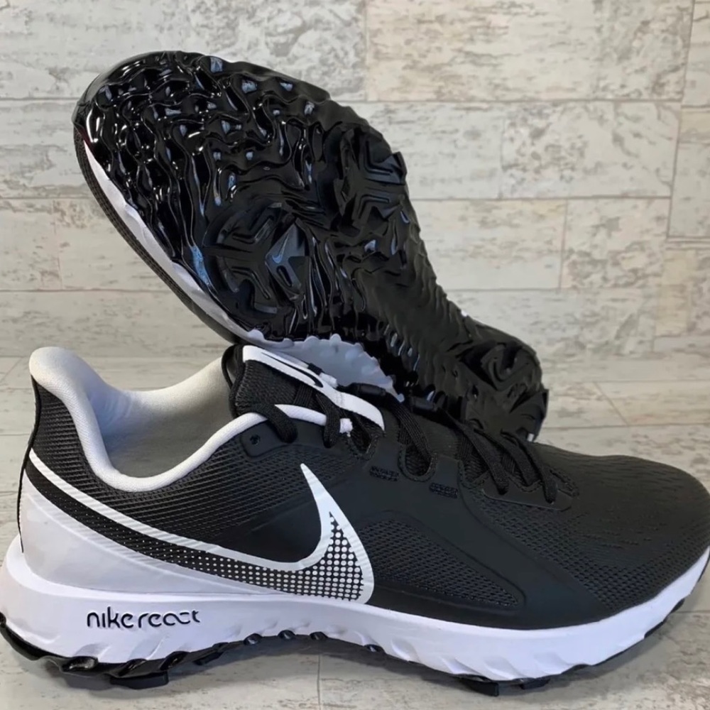 Nike React Infinity Pro Golf Shoes Size 8.5 Black White CT6620-003 Cleats